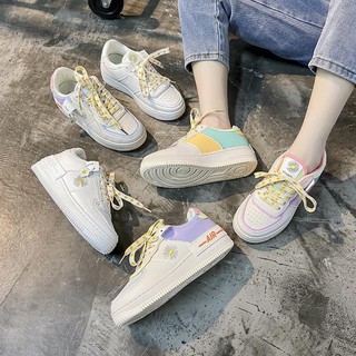 Giày thể thao nữ trắng phảy phối màu phong cách Ulzzang