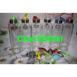 10 chai thủy tinh 500ml dây xách