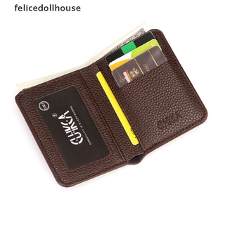 Ví da PU Fellicedollhouse đựng tiền xu / thẻ tín dụng nhỏ gọn cho nam