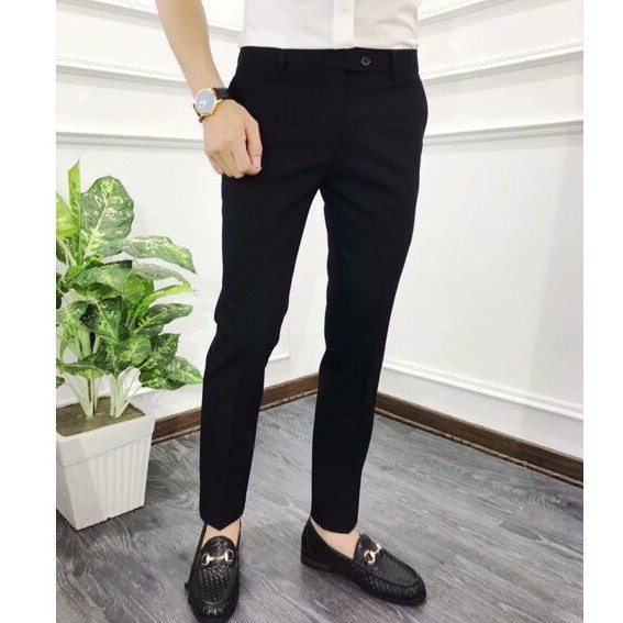 Quần tây nam Hori, quần âu nam đen Hàn Quốc co dãn vải chống nhăn không bai xù