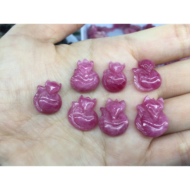 Hồ ly đá ruby size nhẫn