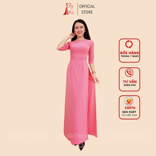 Áo dài Thúy Kiều trơn lụa Nhật màu hồng K9
