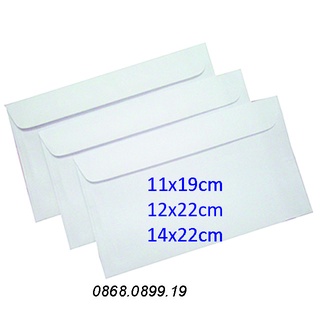 Combo 100 Phong bì trắng A6, 11x19 cm và 14x22 cm