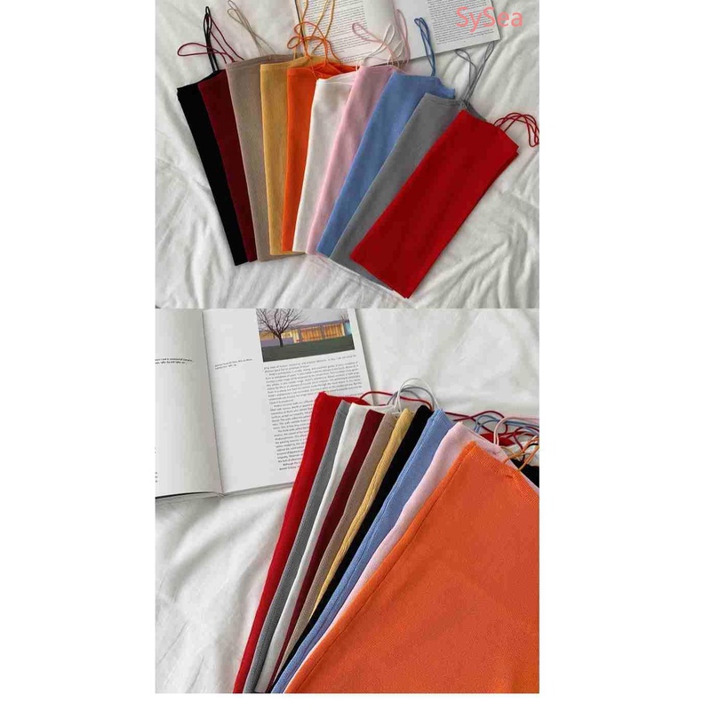 Áo Dệt Kim Hai Dây Màu Sắc Thời Trang Mùa Hè Cho Nữ