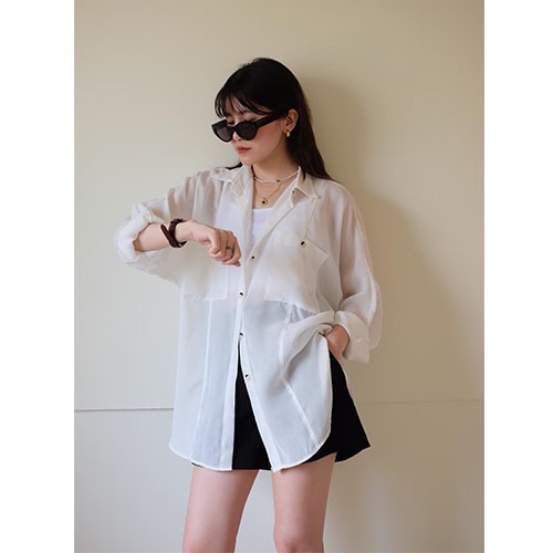 Áo khoác sơ mi trắng Overside 🔥 freesize 🔥 năng động, trẻ trung, cá tính WHITE SHIRT