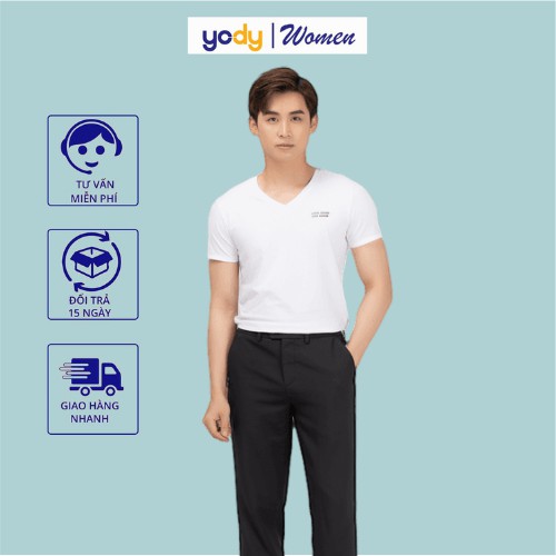 [Mã FASHIONMALLT4 giảm tới 30K đơn 150K] Áo thun nam cổ tim YODY chính hãng cotton mềm mịn - PPM3997