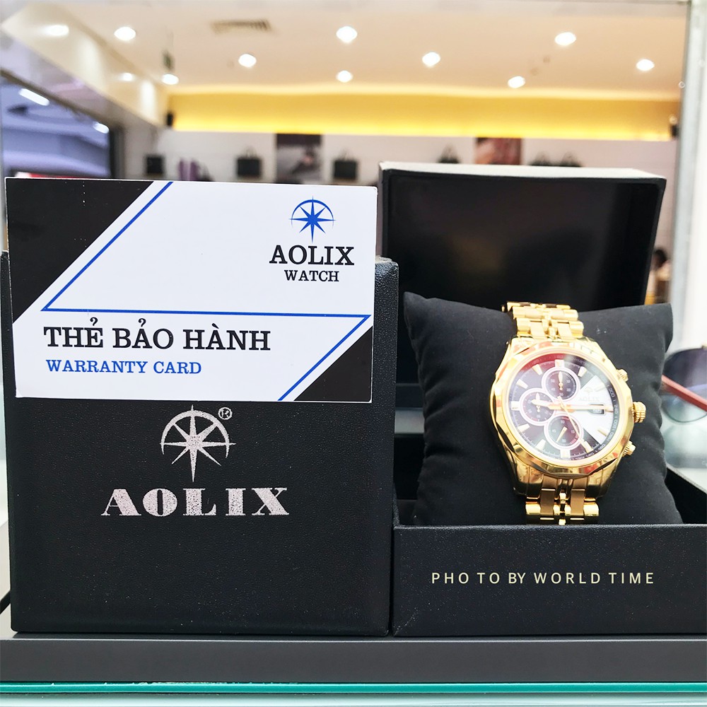 Đồng Hồ Nam Aolix AL7048G 6KIM [Full Hộp +Thẻ Bảo Hành Hãng] Kính Sapphire - Chống Xước - Chống Nước - Dây Thép 316L