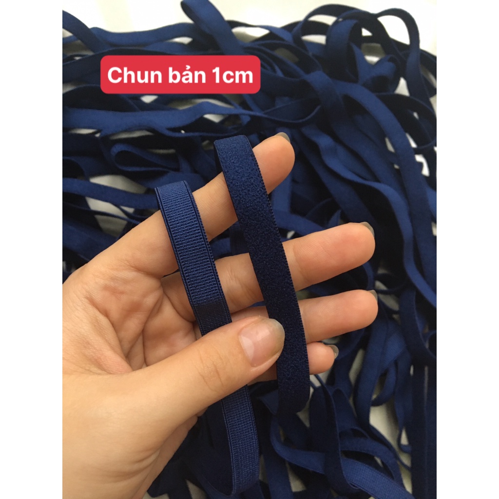 Chun quai áo ngực bản 1cm màu xanh đen (bó 10m)