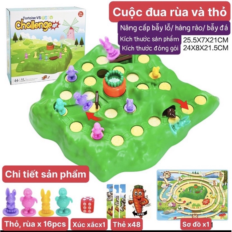Trò Chơi Bẫy Thỏ Phiên Bản Nâng Cấp 48 Thẻ + 4 Bẫy + Sơ Đồ, Board Game Trò Chơi Tương Tác Cho 3-4 Người
