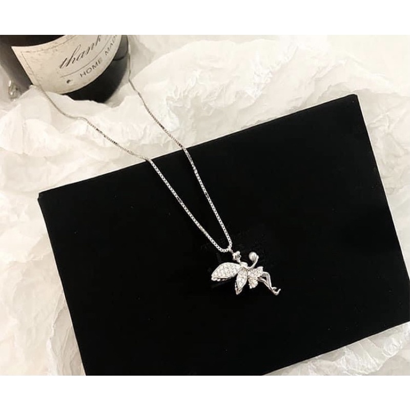 Dây chuyền bạc nữ,vòng cổ bạc nàng tiên Tinker bel, xinh xắn -Bạc Ngọc Anh