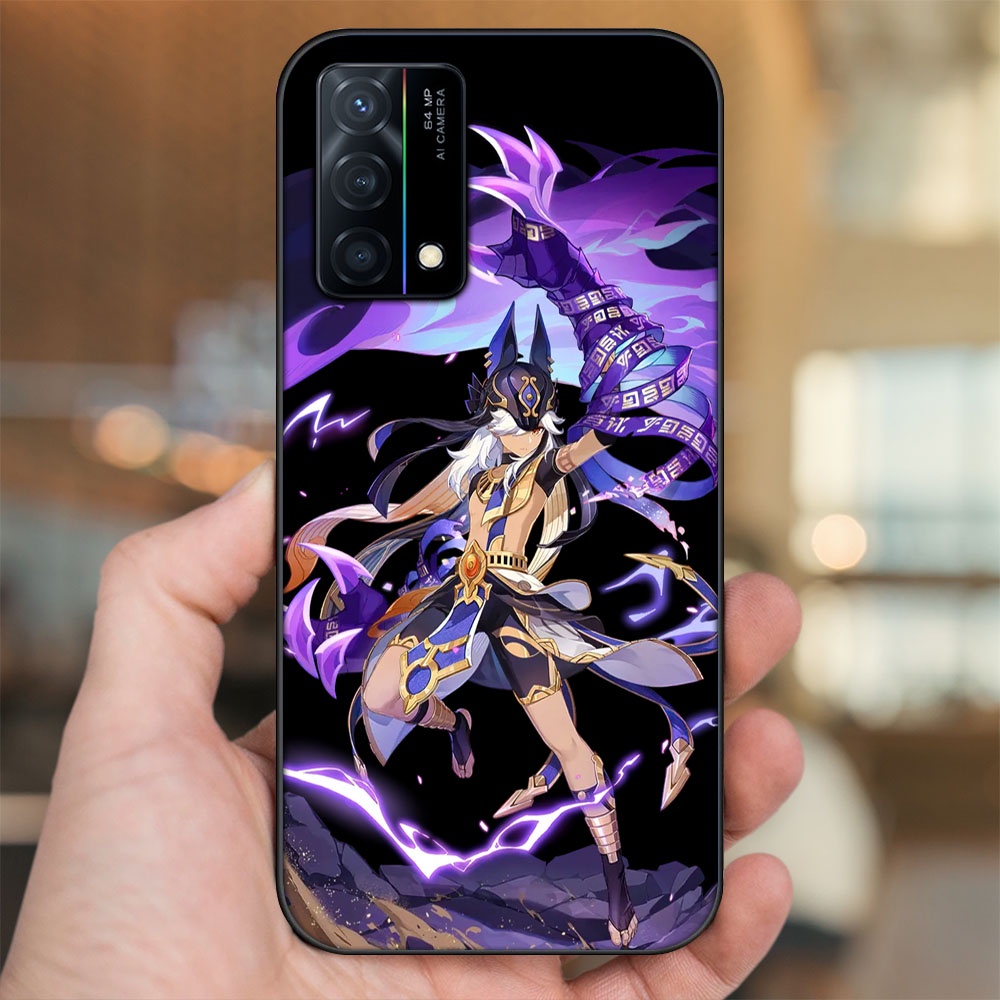 Ốp lưng Oppo K9 viền đen in hình Cyno Genshin Impact