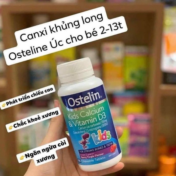 Kẹo Canxi Khủng Long Ostelin Úc 90 viên cho bé từ 2 tuổi - Xuất xứ Úc