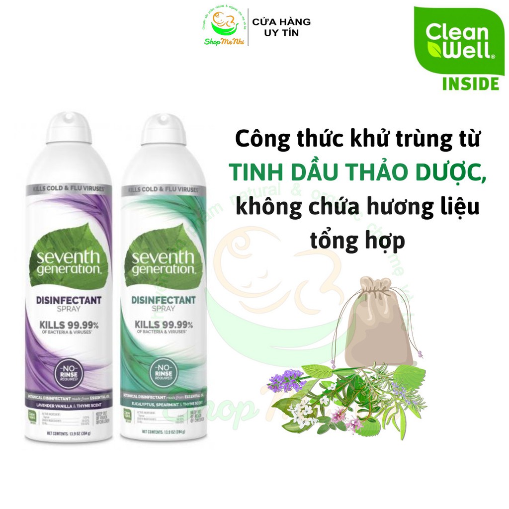 Xịt Diệt Khuẩn Không Khí &amp; Đồ Dùng Seventh Generation.