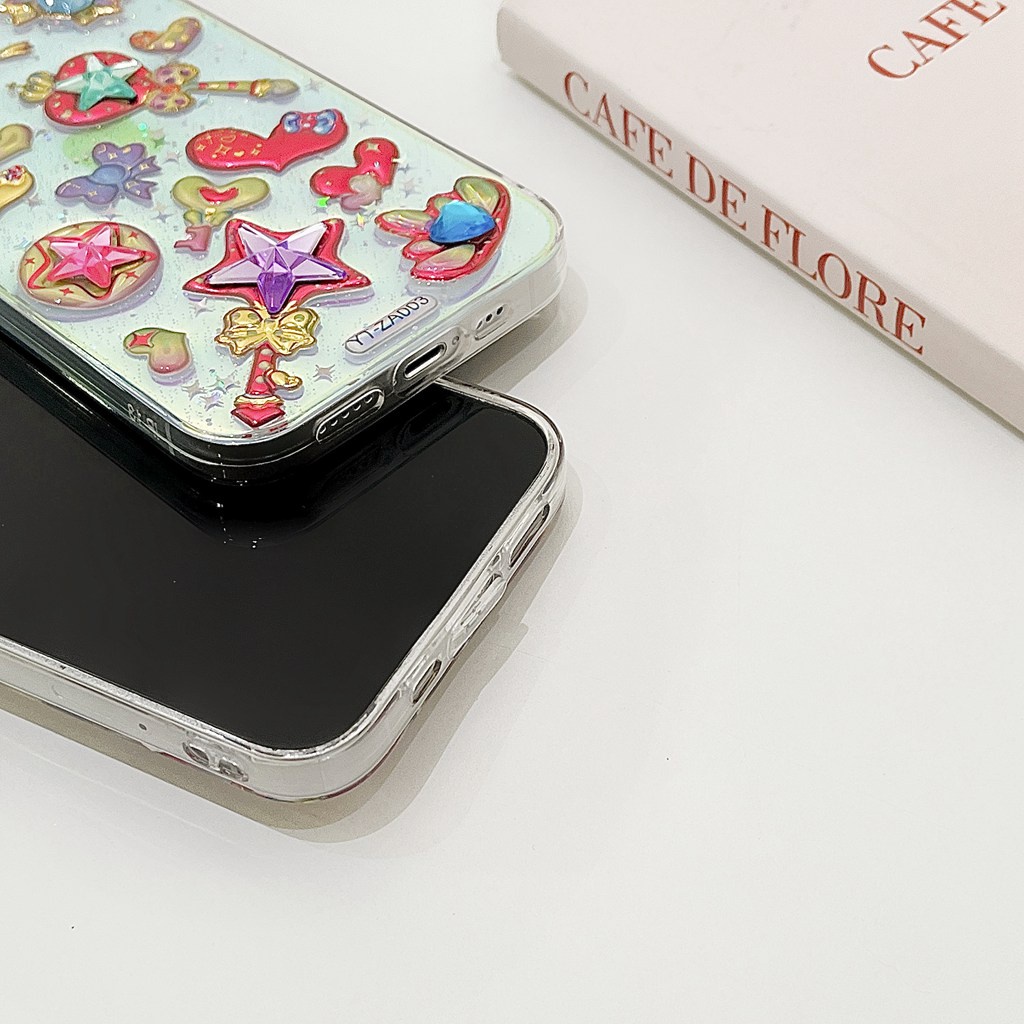 Ốp Điện Thoại TPU Dẻo Màu Laser Họa Tiết Cô Gái Độc Đáo Dễ Thương Cho iPhone 11 13 12 Pro Max XR