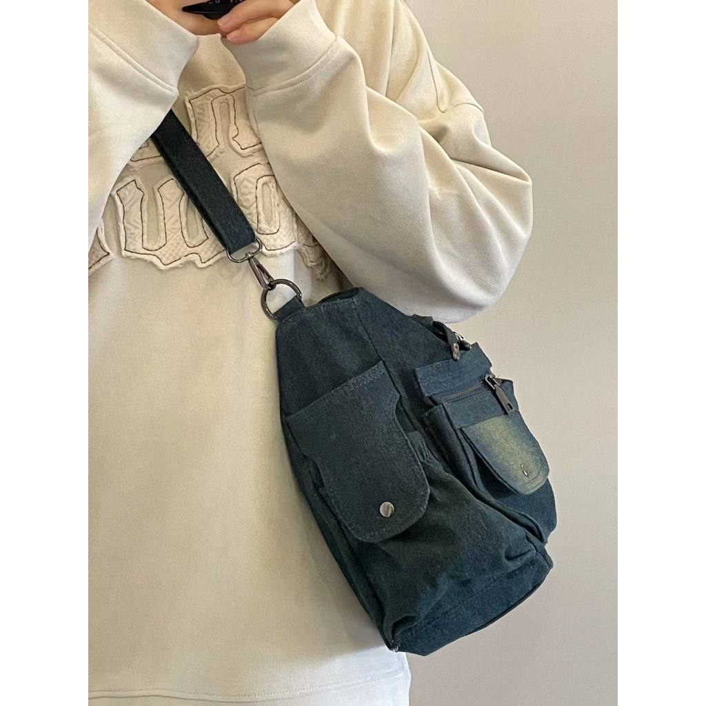 Túi Xách Nữ Vải Denim Kích Thước Lớn Phong Cách Retro Thời Trang Mới 2022 y2k