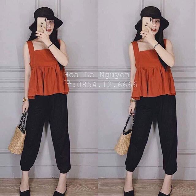 SET ÁO PEPLUM CAM TÂY + QUẦN BO 💋