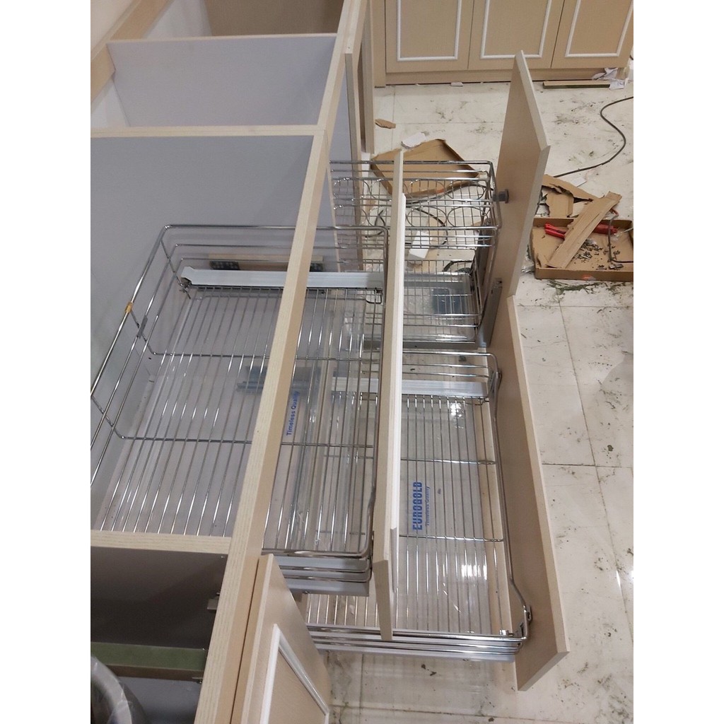Giá Để Xoong Nồi Inox 304,Giá Úp Bát Đĩa Đa Năng Inox cao cấp nhập khẩu chính hãng hãng Eurogold, Ray âm giảm chấn.