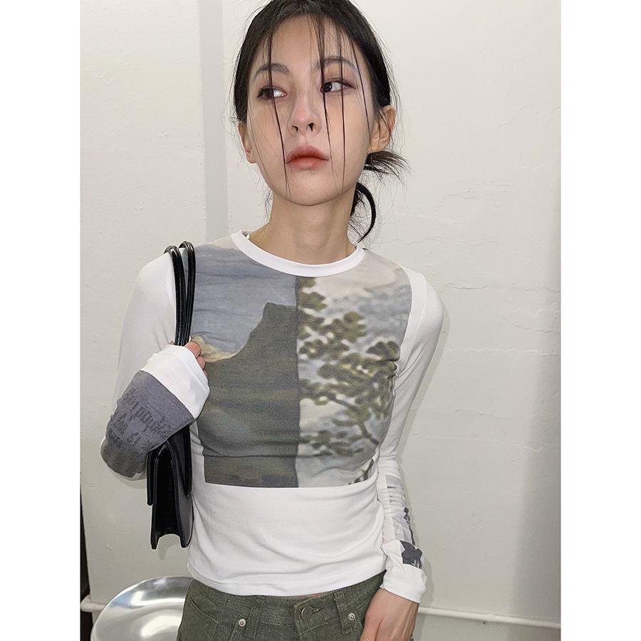 Hàng Mới Về Áo Thun Cotton Trơn Dáng Ôm Co Giãn In Họa Tiết Cổ Điển Thời Trang Cho Nữ