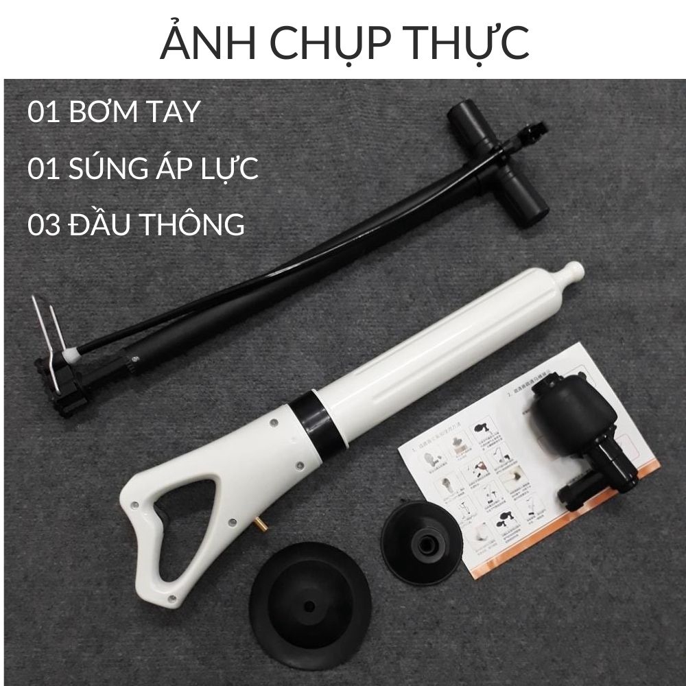 Dụng cụ thông tắc Bồn cầu Bồn rửa bát Cống Ống nước - Dạng Máy áp suất nén khí mã 70024