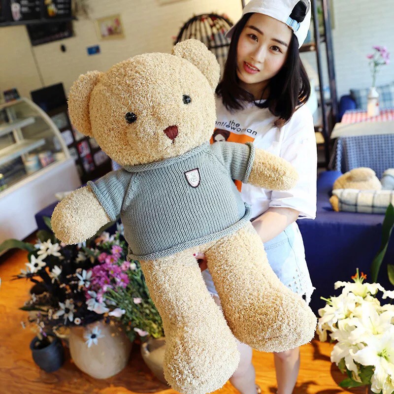 Gấu bông teddy lông xoắn hàng xuất Hàn (gấu bông quà tặng đẹp nhất)