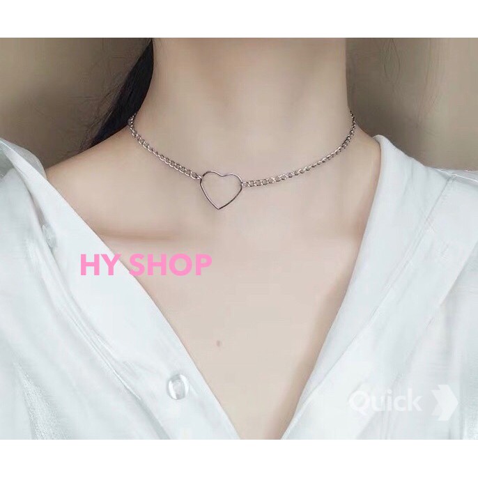 Vòng choker trái tim - Vòng cổ chocker trái tim 1 layer