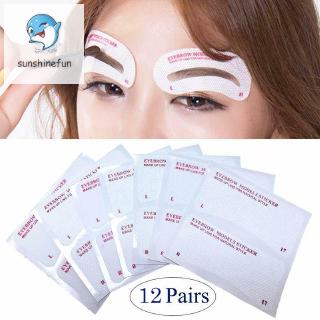 Set 12 / 24 Cặp Khuôn Kẻ Lông Mày Diy Tiện Dụng