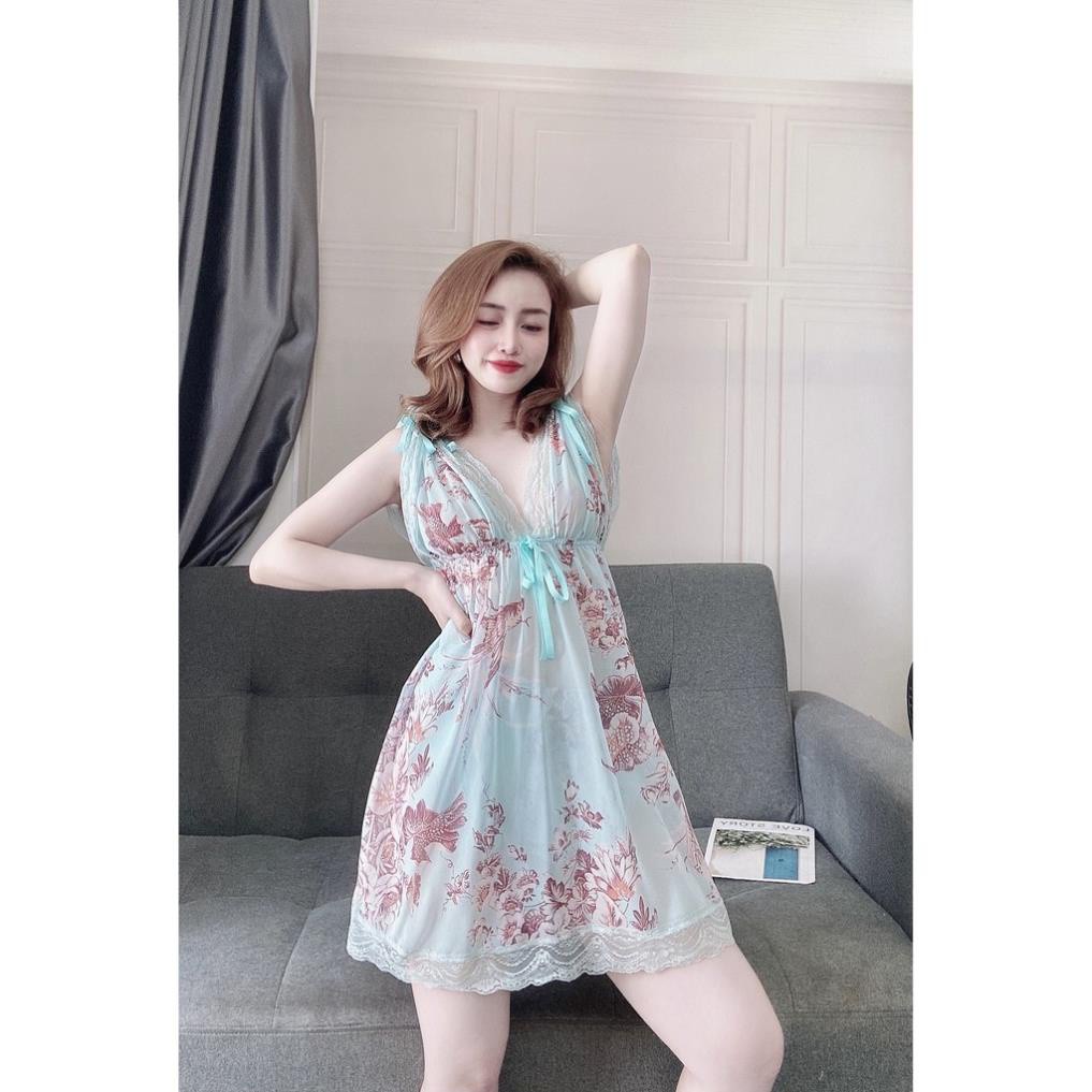 Váy Ngủ Xuyên Thấu Nữ, Set Đồ Ngủ Sexy 3 Món ( Váy Ngủ, Áo Choàng Kèm Quần ) , Đầm Ngủ Mặc Nhà Bigsize Chất Voan Tơ. | BigBuy360 - bigbuy360.vn