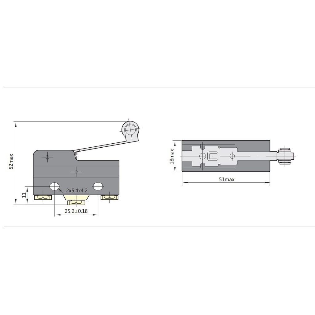 Công tắc hành trình nhỏ gắn tủ điện YBLX-ME/8104, Hãng Chint (Hàng Xuất Khẩu EU)