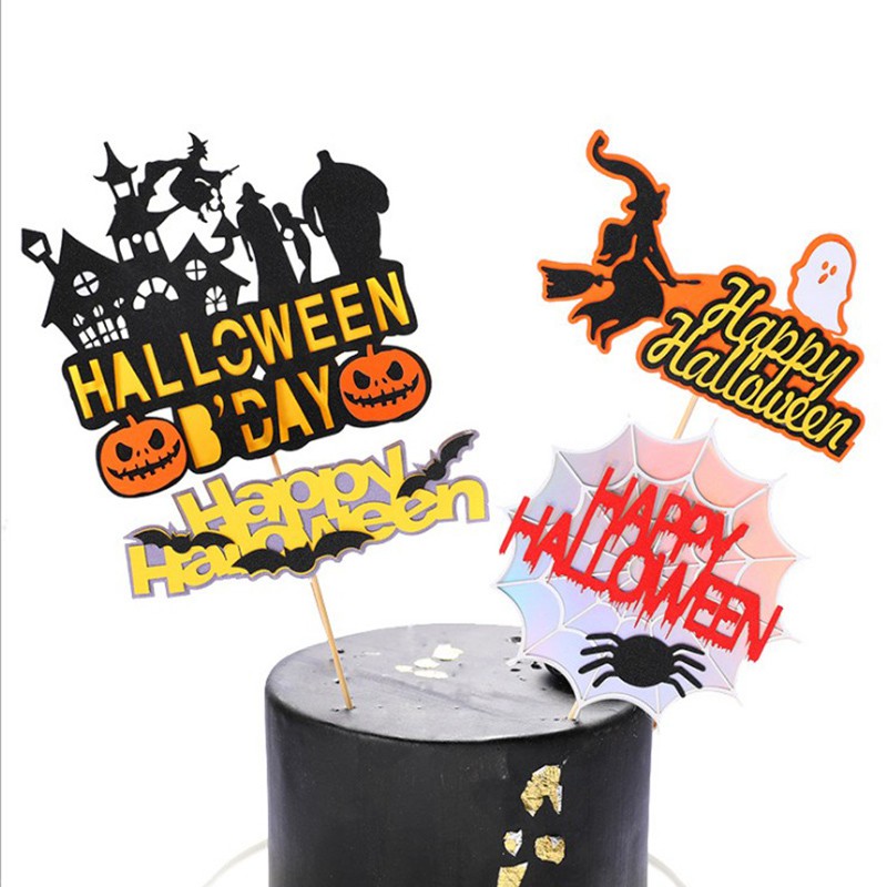 Cây Gắn Trang Trí Bánh Kem Halloween Bằng Nhựa Acrylic