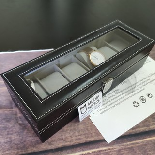 Hộp đựng đồng hồ 6 ngăn bằng da - hộp đựng trang sức