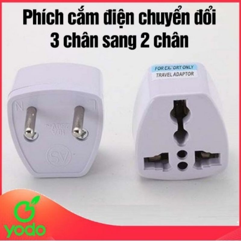 Phích Cắm Chuyển Đổi 2 Chấu Sang 3 Chấu, Phích Cắm Chuyển Đổi 3 Chấu Sang 2 Chấu.(Ảnh thật)
