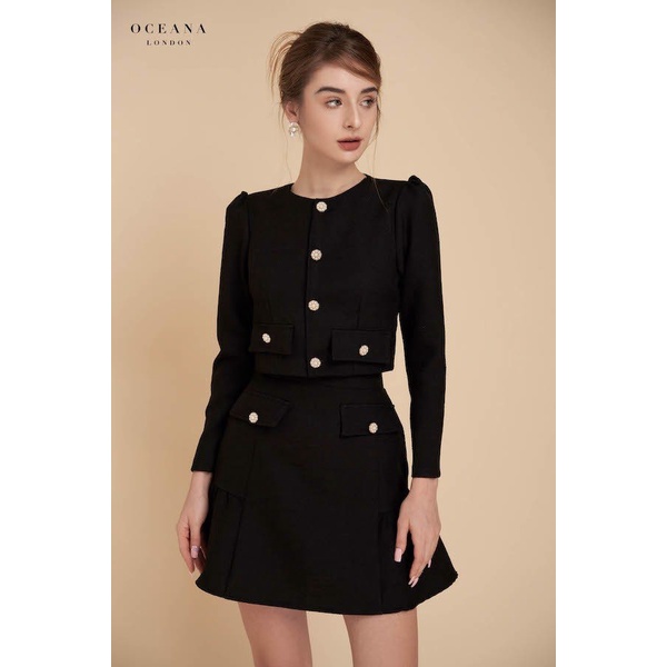 Oceana London - Áo khoác croptop cổ tròn Lucille top