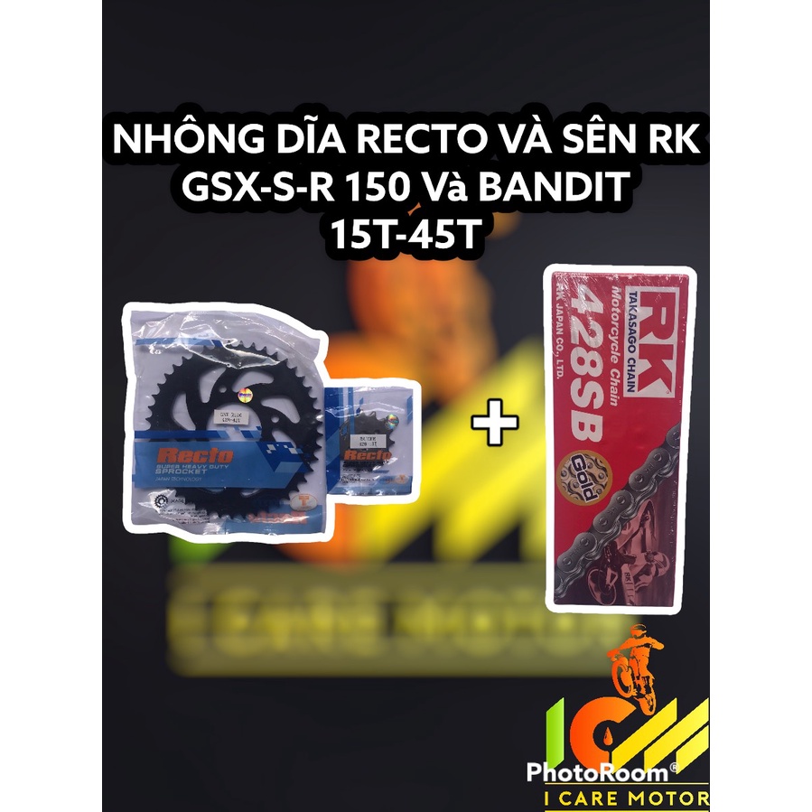 Combo Nhông Dĩa Recto Và Sên RK Chính Hãng Cho GSX-S-R 150 Và Bandit