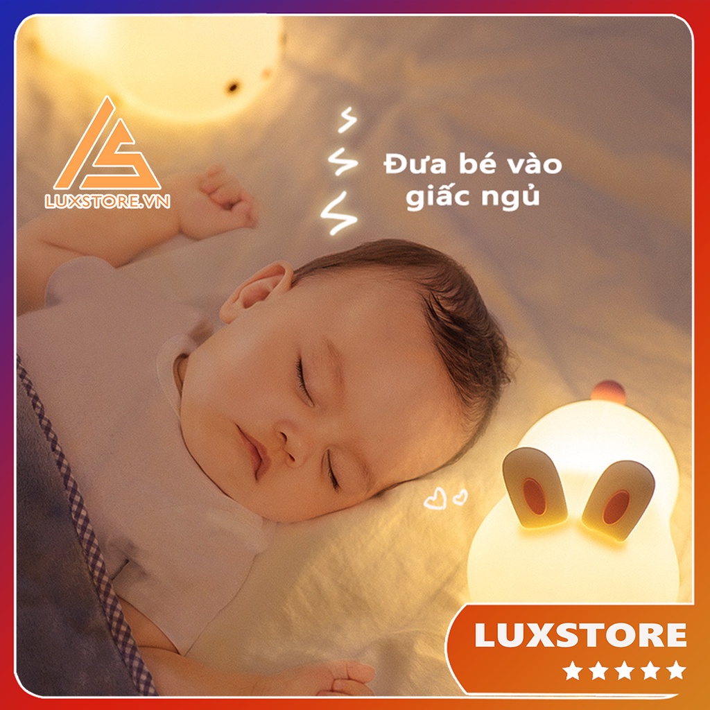 ĐÈN NGỦ SILICON THỎ CON CUTE ĐỂ BÀN TRANG TRÍ DECOR – LUXSTORE