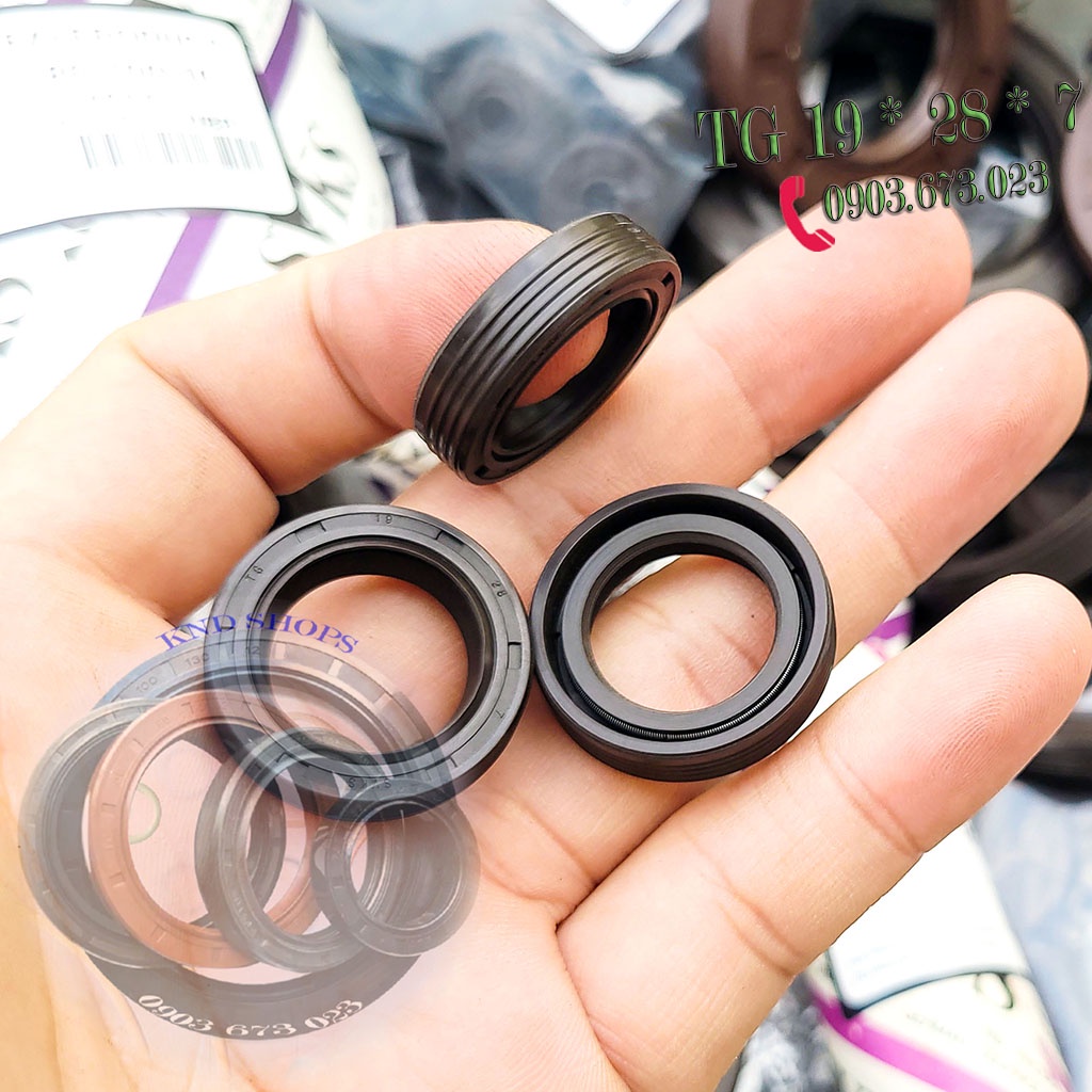 Phốt dầu SVKS TG 19*28*7, Phớt chặn nhớt trục Pully dẫn động máy nén khí trên ô tô, máy tàu thủy và xe cơ giới|KND Shops