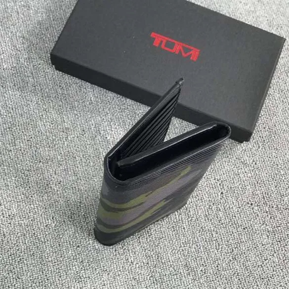 Tumi Ví Da Nam YKK 18643 Dáng Dài Có Khóa Kéo