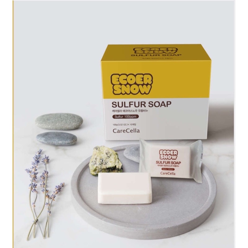 Xà Bông lưu huỳnh CareCella Ecoer Snow Sulfur Soap 100g - GCoop
