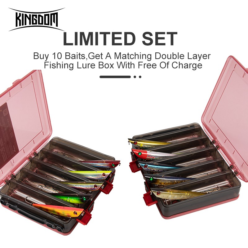 Mồi Câu Cá Giả Kingdom Walkerdog Dạng Cứng Có 10 Màu Giới Hạn Tùy Chọn Co Rút Khi Bơi 95mm/10g 120mm/17g