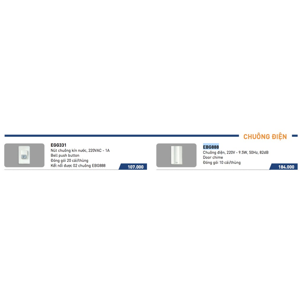 Bộ chuông điện Panasonic chính hãng gồm chuông và nút bấm
