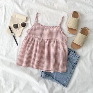 Order - áo 2 dây kẻ babydoll