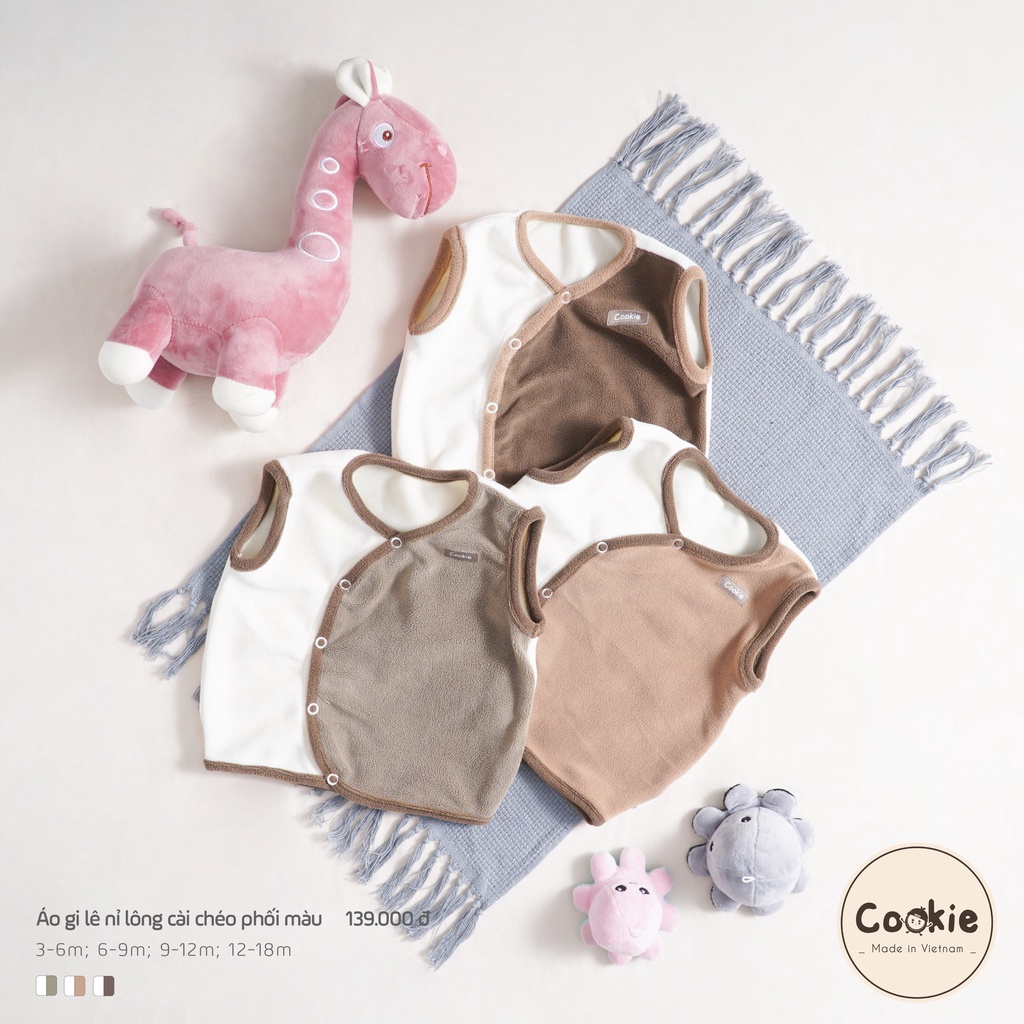 COOKIE Áo Gile Trần Bông Phong Cách Hàn Quốc Cho Bé