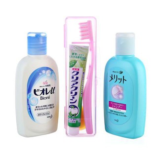 Set du lịch KAO Merit Biore U (Gội, tắm, bàn chải kèm kem đánh răng) Nhật bản