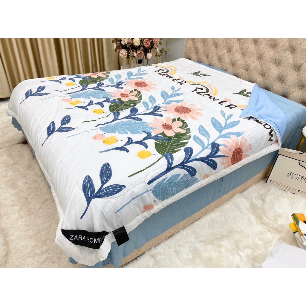 Chăn hè cotton đũi cao cấp nhập khẩu cực mát 2mx2m3,free ship,chát chọn màu,mẫu quả chanh vàng