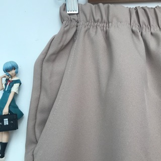 Quần culottes Hàn lưng thun màu beige