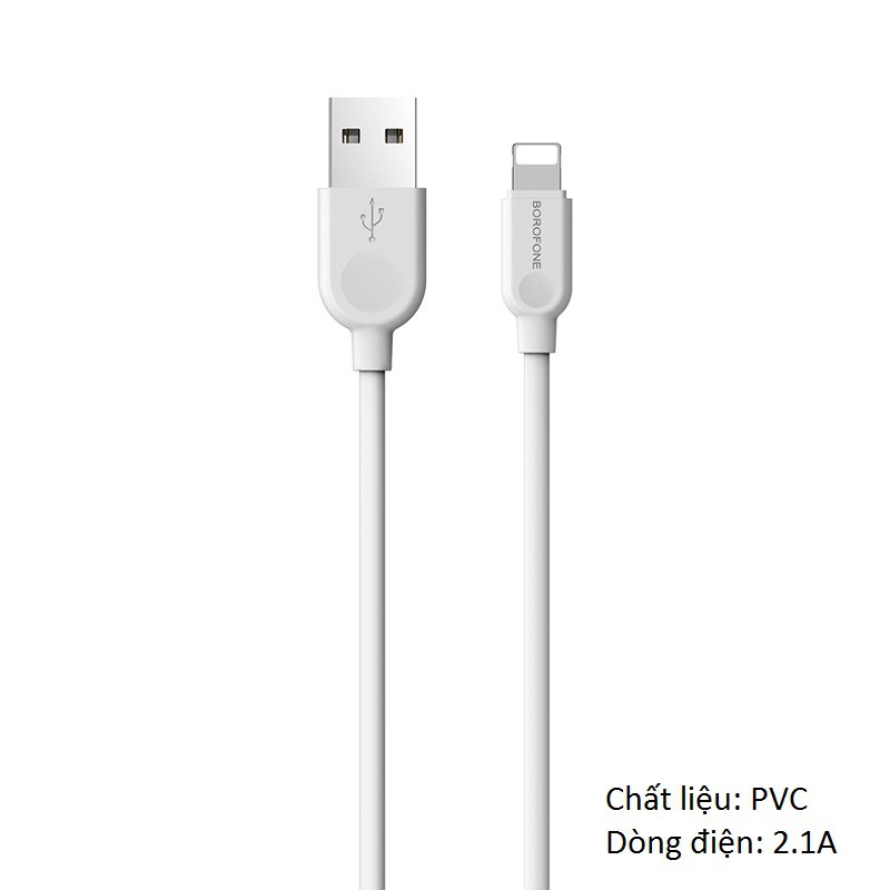 Cáp sạc Lightning cho tất cả các điện thoại iphone và ipad Borofone BX14 dài 1m, 2m, 3m