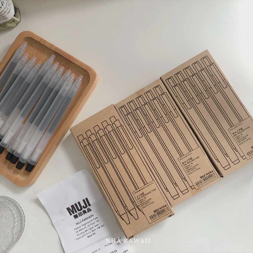 Bút Muji gel đen chính hãng (pick up tại store, kèm bill)