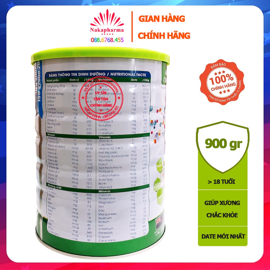 Sữa bột DHA IQ Canxi Nano Colostrum 900g – Giúp xương khớp chắc khỏe