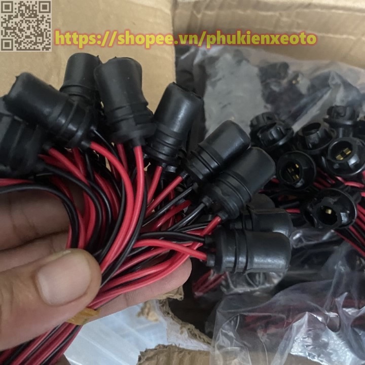 Đui đèn T10, chân đèn T10, cắm demi lắp mặt đồng hồ, xi nhan, biển số, đèn trần, đèm sườn cho xe máy ô tô DC 12v-24v