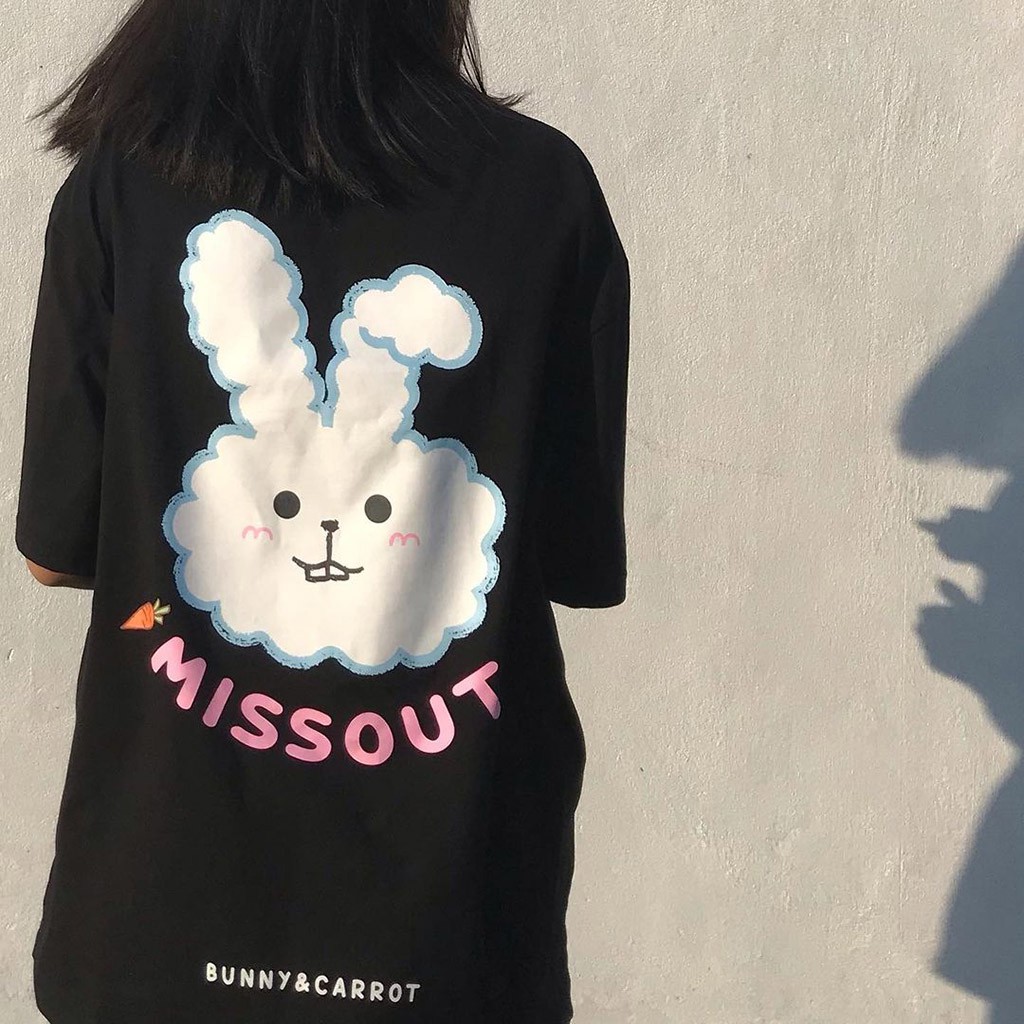 Áo Thun Form Rộng MISSOUT BUNNY Unisex Nam Nữ - Kiểu áo phông form rộng tay lỡ Ulzzang Nelly - Leevin Store | BigBuy360 - bigbuy360.vn