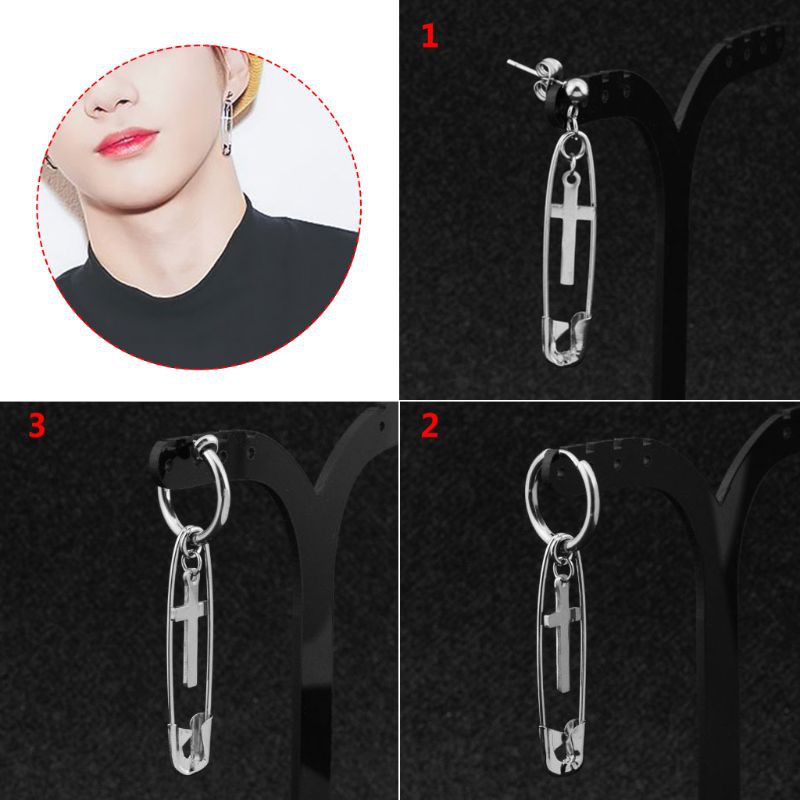 Khuyên tai hình chữ thập phong cách Hàn Quốc dành cho cả nam và nữ